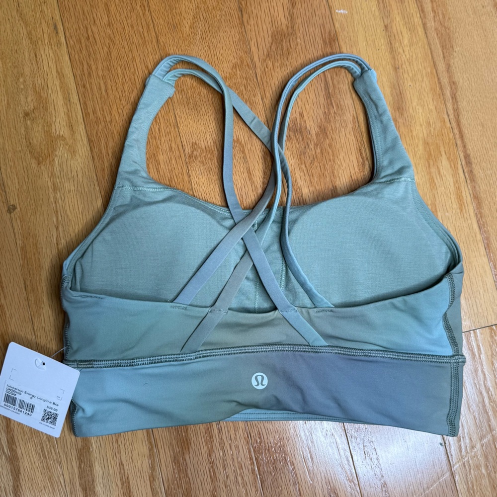 Lululemon Long Line Energy bra in Chroma Drift Green Multi, size 6 NWT - Picture 4 of 5